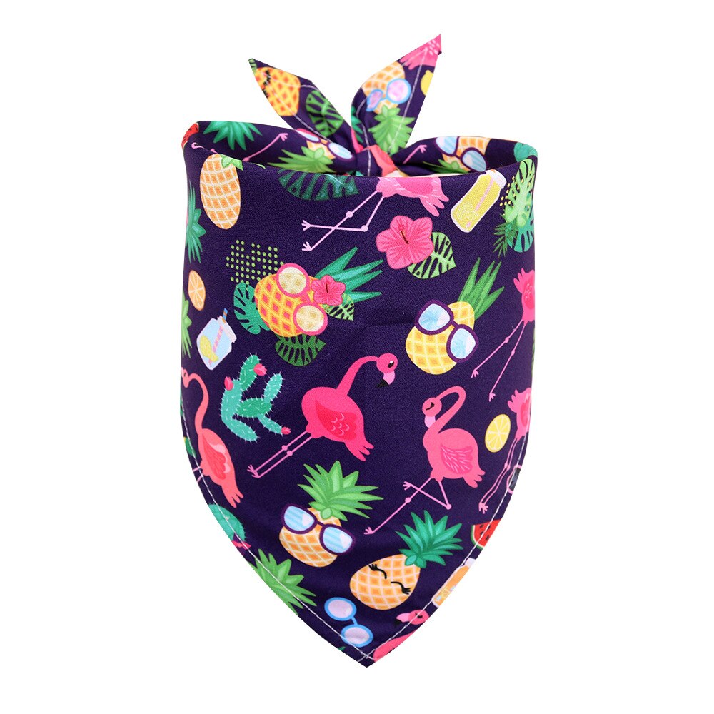 Hond Bandana Fruit Stijl Kleine Hond Kat Puppy Bandana Sjaal Polyester Honden Bandana Slabbetjes Zomer Honden Huisdieren Accessoires: Pineapple Flamingo / M- 65x42x42cm