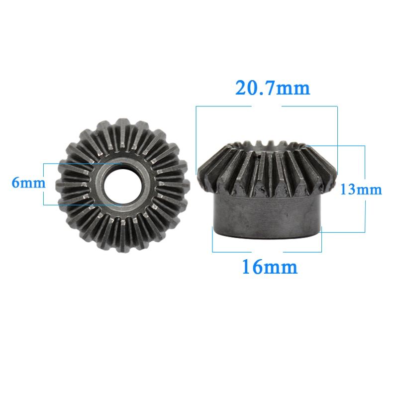 YIMAKER 2 stuks 6mm Metalen Conische Tandwielen 1 Module 20 Tanden Met Binnenste Gat 6mm 90 Graden Drive commutatie