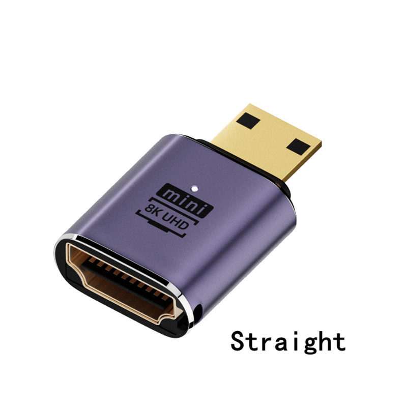 8k 4K 120Hz 270 90 graden schuine adapter Mini Micro naar HDMI-compatibel U-vorm L-type HDMI-splitter Man-vrouw-converter: Khaki