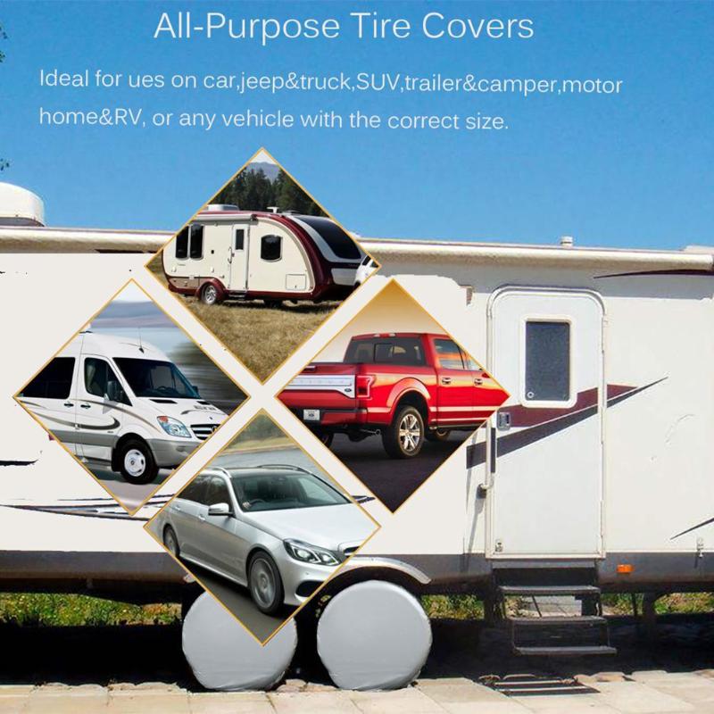 4 stk / sæt reserve dækdæksler aluminiumsfilm dæk solbeskyttere til bil lastbil rv suv solskærm dæk tilbehør tilbehør køretøj hjul: Default Title