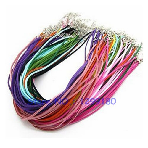 50 stks/partij 17-19 Inch Verstelbare Gemengde Kleur Zwart Ketting Korea Fluwelen Cord String 3mm Voor DIY Sieraden maken (K05059)