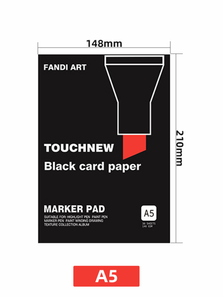 A4/A5 Zwart Karton Tekening Pad Notepad Lege Zwarte Kaart Boek Kinderen Diy Graffiti Tekening Papier School Art levert: A5