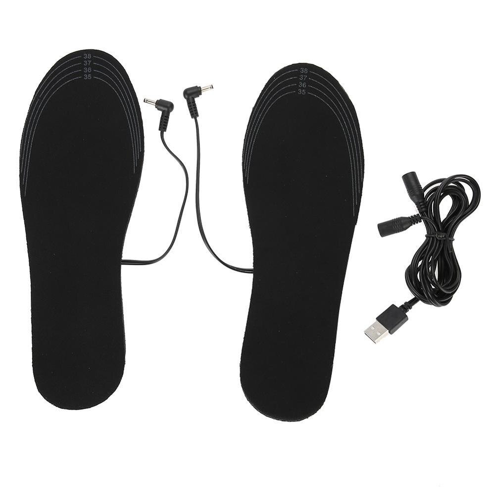 1 Paar Usb Verwarmde Schoen Comfortabele Soft Lint Elektrische Verwarmde Inlegzolen Winter Outdoor Sport Voeten Warming Inlegzolen Wasbare: 40-44  yards