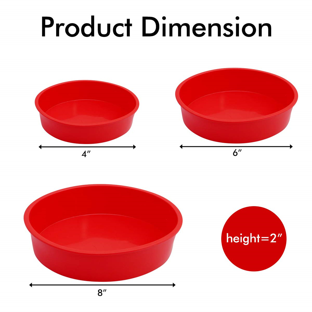 4 6 8 Inch Round Cake Pans Silicone Molds for Baking Layer Cakes Cheese Chiffon Rainbow Cake Baking Pans