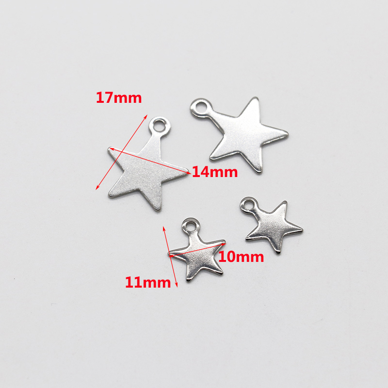 20/100pcs/lot 9x10mm Stainless Steel Star Moon Charms Pendants Star Floating Charm for DIY Necklace Jewelry Making Findings