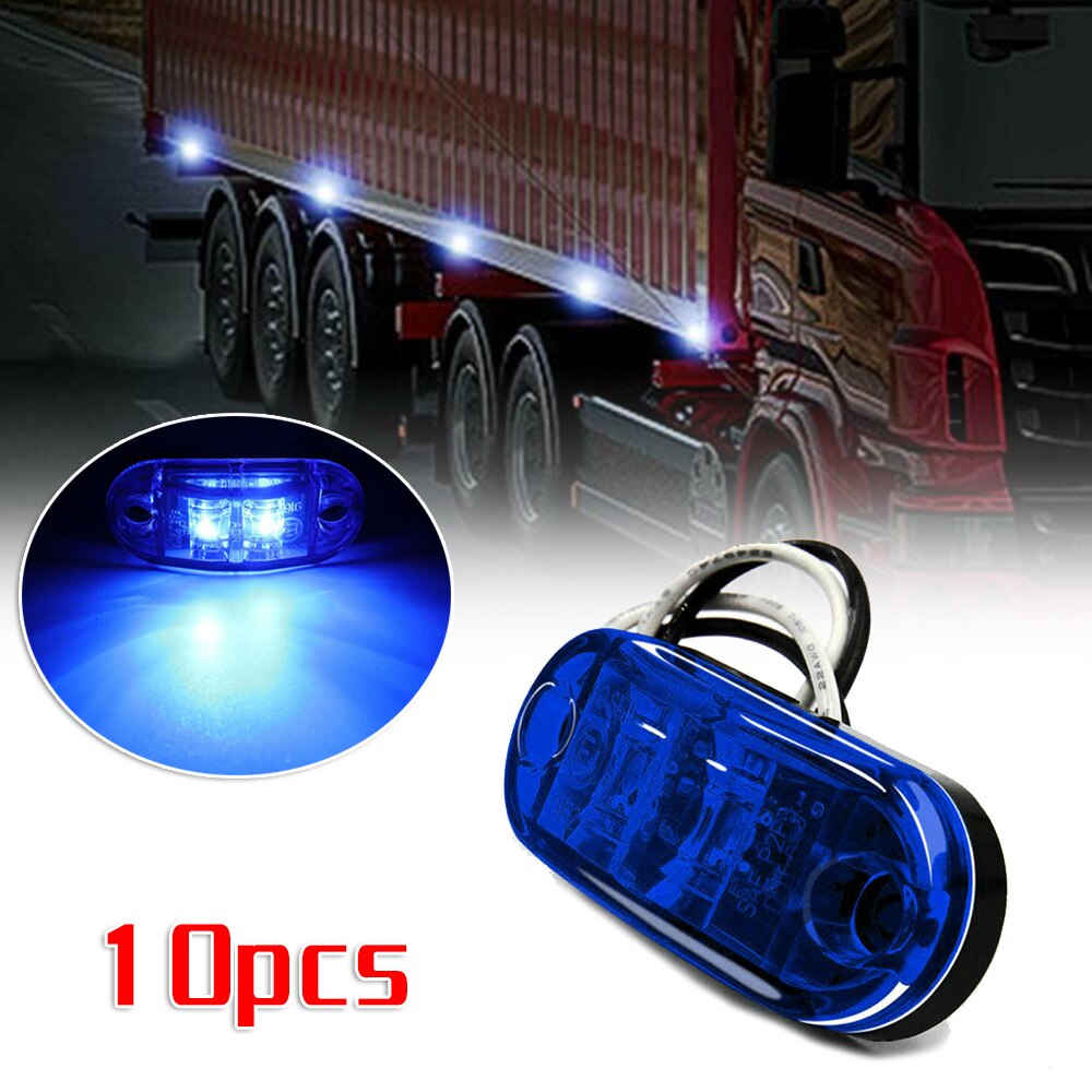 10 Stuks Side Marker Licht Onderdelen Blauwe Led Side Marker Light Vrachtwagen Lamp Waterdicht