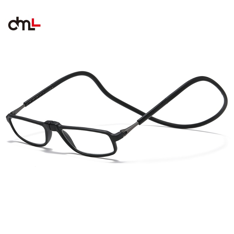DML-gafas de lectura para colgar en el cuello para hombre y mujer, anteojos ultraligeros portátiles con luz azul, montura redonda