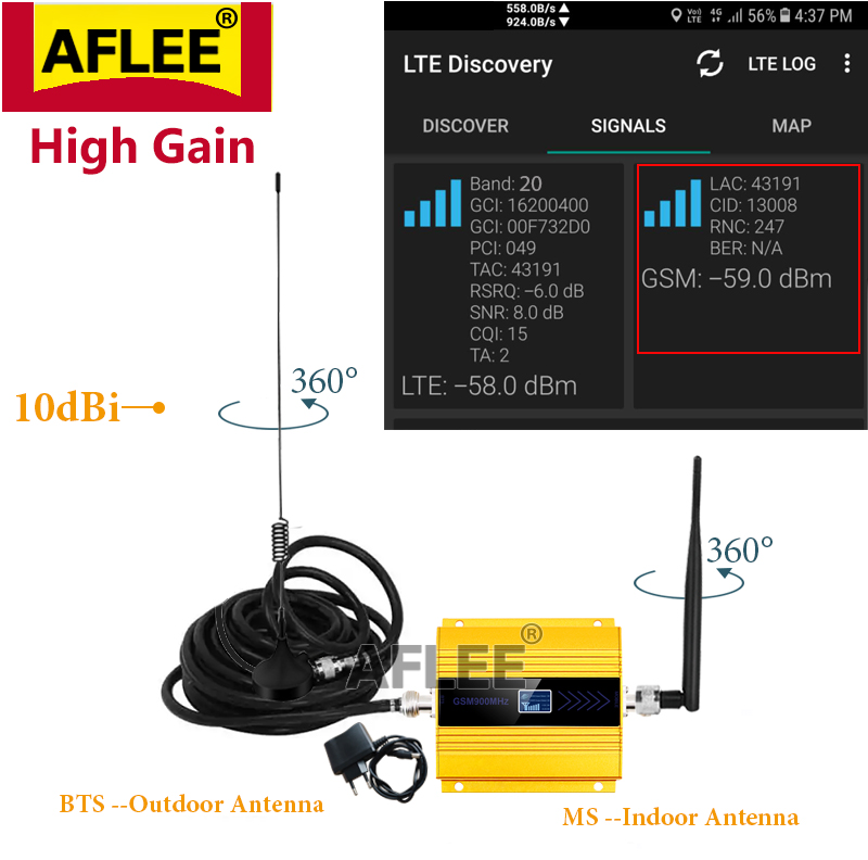 Répéteur de signal mobile GSM 900 Mhz + amplificateur antenne
