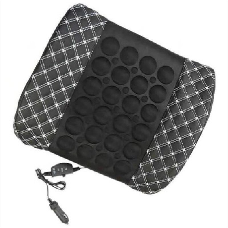 Car Massager lumbar Support Pillow Power Seat Backrest lumbar Pillow for Volkswagen vw POLO Tiguan Passat Golf EOS Scirocco: black