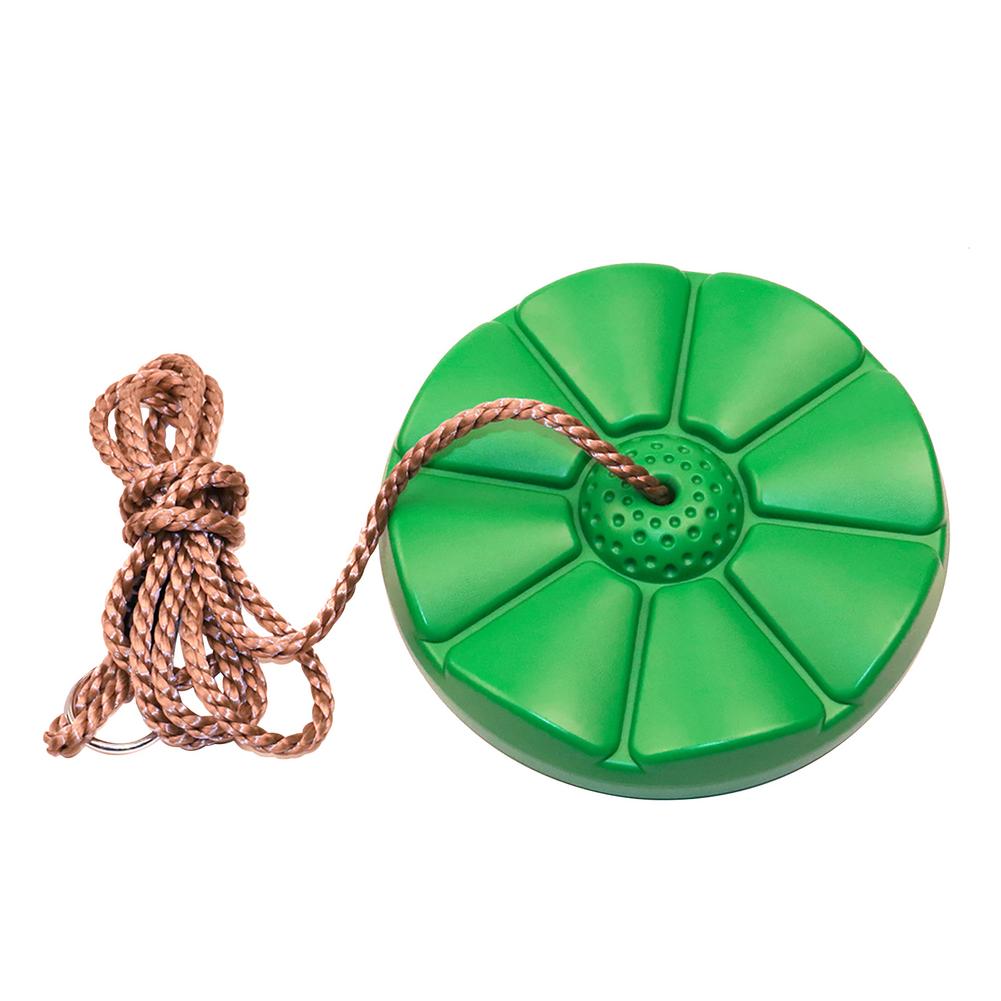 Boom Disc Swing Ronde Zetel Schommel Voor Kinderen Met Verstelbare Touw Karabijnhaak Groen Lotusblad Bloemblaadjes Vorm Outdoor Indoor Klimmen S
