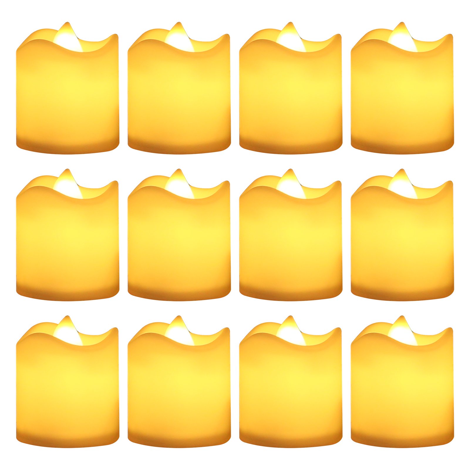 12/24 Stuks Pack Vlamloze LED Kaars Wens Theelichtje Warm Wit Batterij-aangedreven Kaarsen Halloween Kerst Bruiloft Decor: Warm White