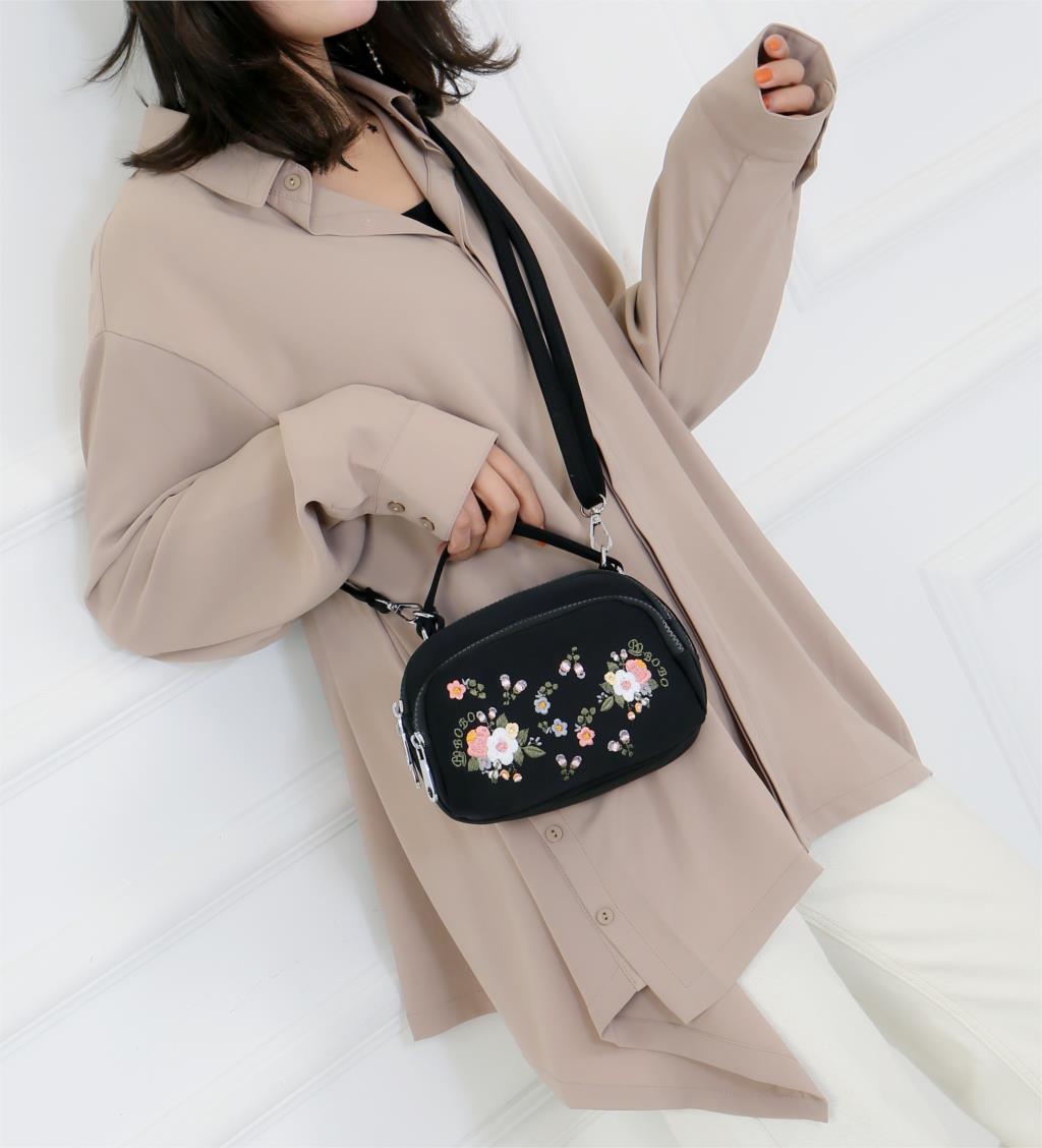 Embroidery Women Messenger Bags Female Small Shoulder Bag Vintage Crossbody For Lady Handbags Top-handle Tote Bolsa Feminina