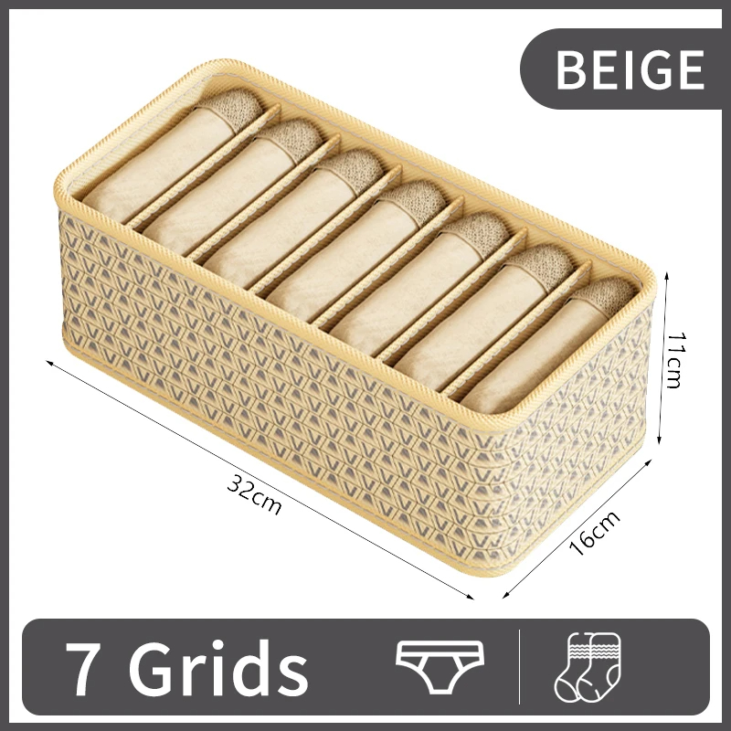 underwear storage box underwear folding cabinet clothes organizer bedroom socks pants drawer organizer: Light Grey