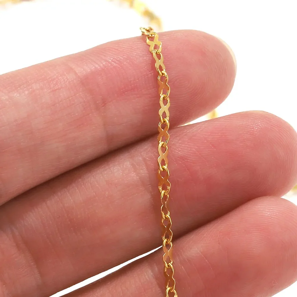 2 Meter Infinity Teken Ketting Rvs Kabel Rolo Link Body Gold Ketting Riem Voor Sieraden Maken Diy Ketting Armband Veel