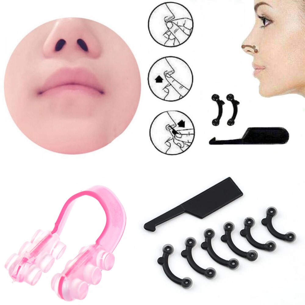 6 Stks/set Neus Omhoog Lifting Shaping Clip Clipper Shaper Bridge Straightening 3 Size Beauty Neus Clip Corrector Massage Tool Geen pijn