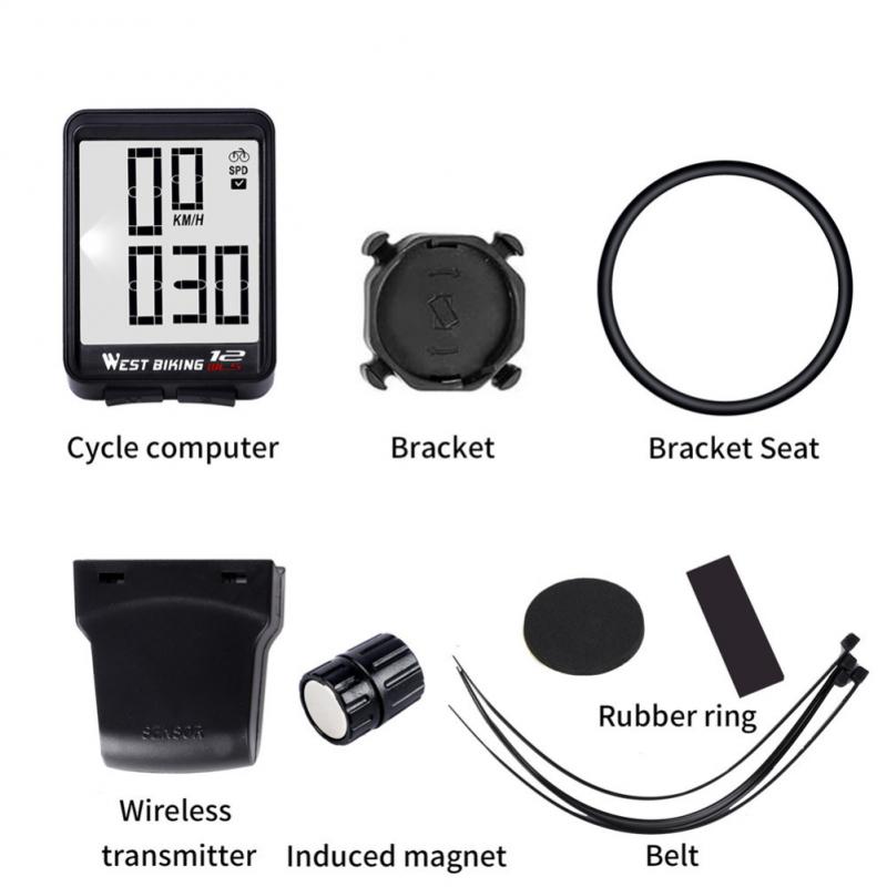 Bike Speedometer Wireless Large Character Code Table Large Screen English Waterproof Luminous Sports Sensors MTB Speed Meter