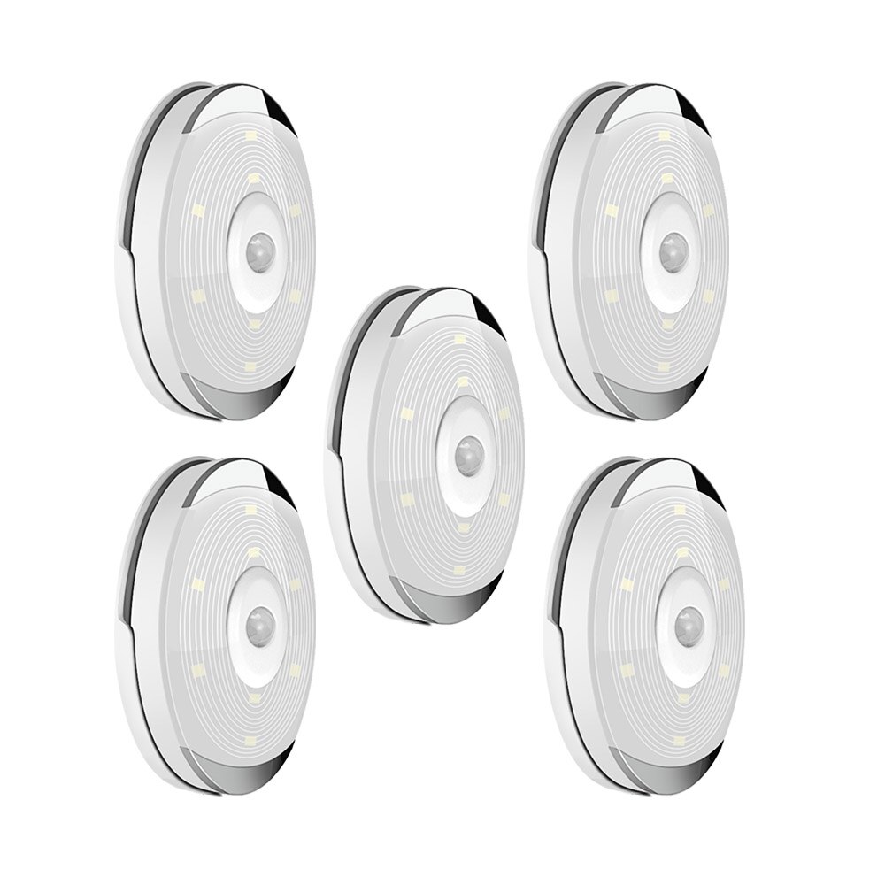 Night Light Battery Power Motion Sensor Light for Wardrobe Closet Stairs Kitchen Bedroom Cabinet Light Led Bulbs Night Lamps: 5 Lamp