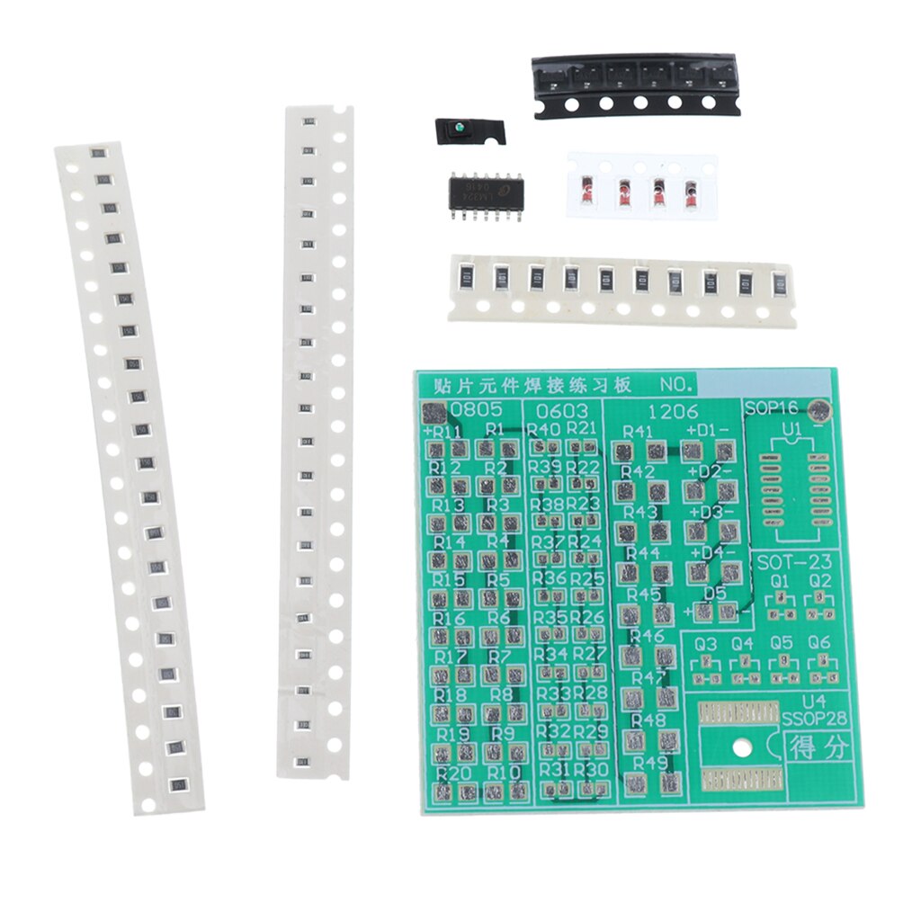 DIY SMD spawalniczy ćwiczyć lutowanie umiejętność trening tablica doprowadziło DIY zestaw ustawić 3.37''×2.13''×0.06''