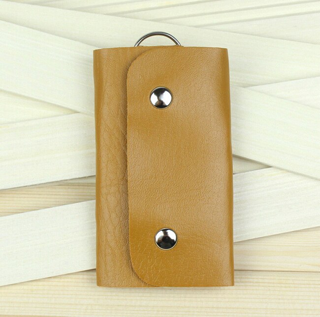 Organizador de llaves con hebilla de charol para hombre y mujer, de , funda para llavero de coche,: Yellowish brown