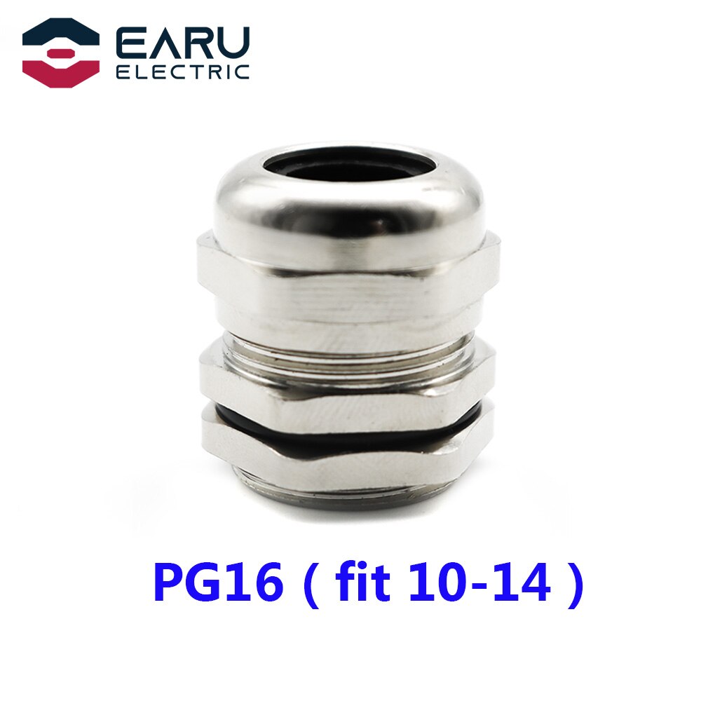 1PCS PG Series Metal Waterproof Joint Fixed Sealing Cable IP68 Cable Connector Brass Nickel Plated Gland Connector: PG16