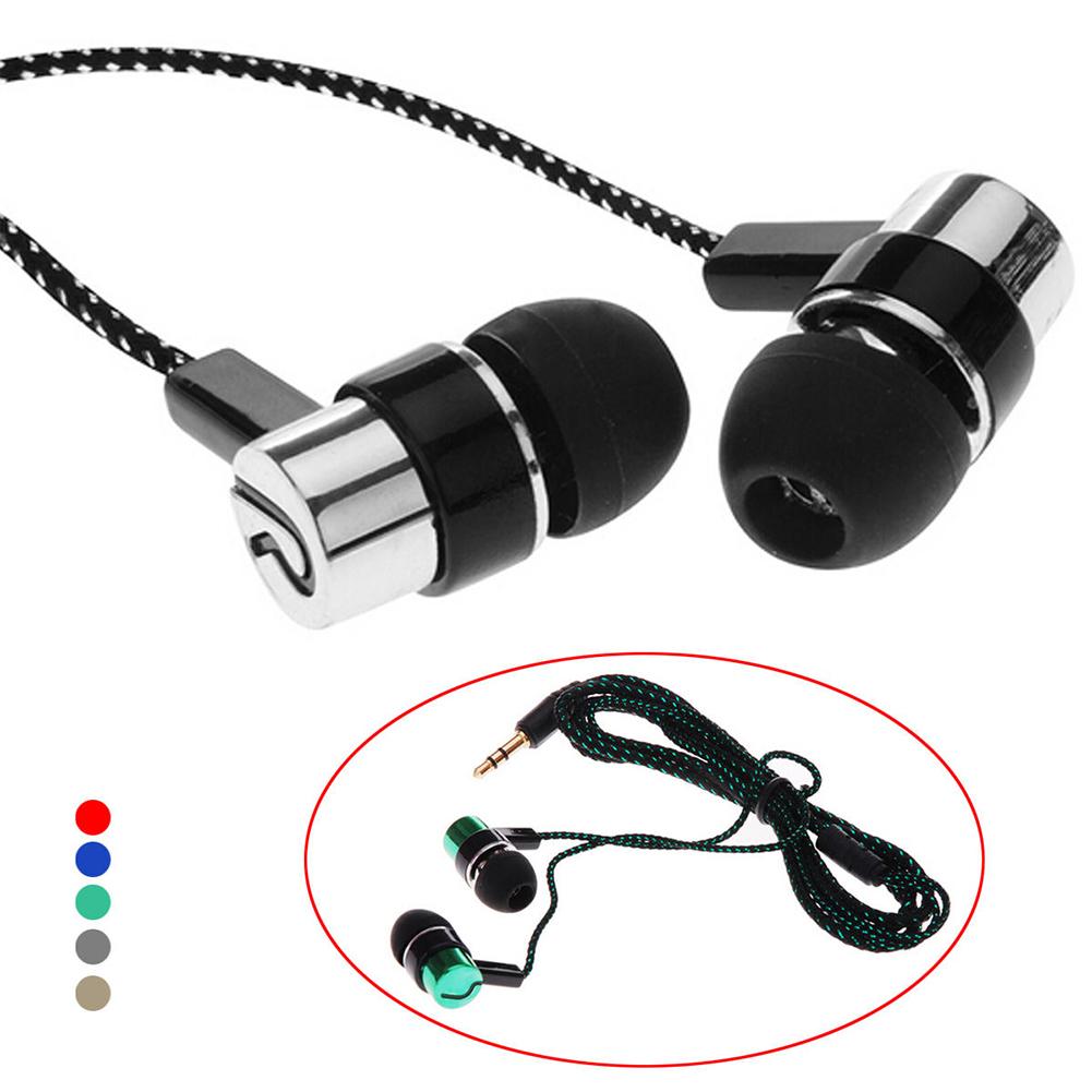 Moda In-Ear fone de Ouvido Estéreo Fone de Ouvido fone de Ouvido Fio Trançado esporte fone de ouvido para a execução de música Do Telefone PC Fone de Ouvido: Prata