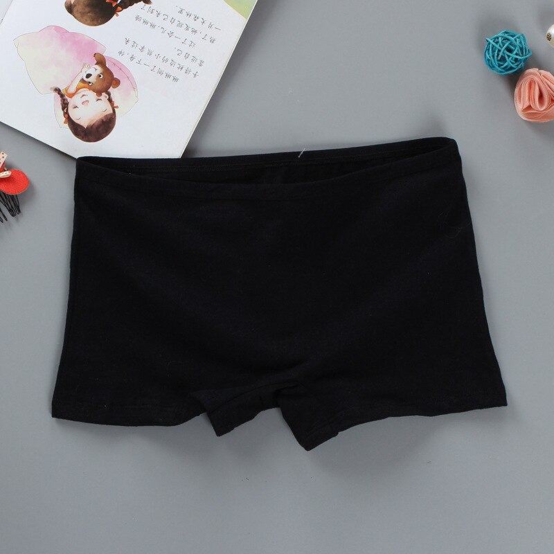 Flickor i bomull barn trosor andas tonårskalsonger boxershorts för barn underkläder 8-14 år: Tnn 0231 svarta