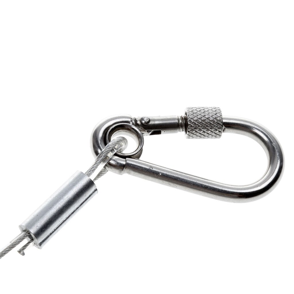 1.5m Retractable Fishing Lanyard Steel Wire Coiled Tether Secure Plier Grip Tackle Tool Safety Boating Fishing Accessory