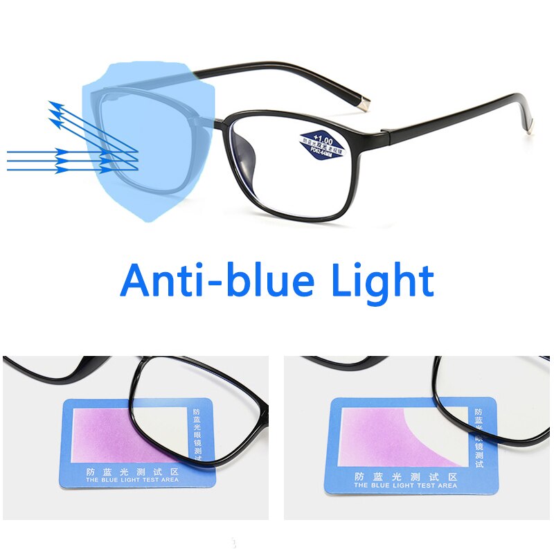 Ultralichte progressieve meekleurende multifocale leesbril voor heren, helder, anti-blauw licht, uv-bescherming, geschikt voor mensen met presbyopie, flexibel.