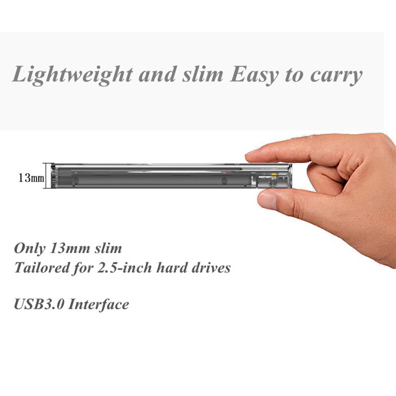 Transparent Mobile Hard Disk Box 2.5 Inch USB3.0 SATA With Adapter Cable External Enclosure Box For Laptop