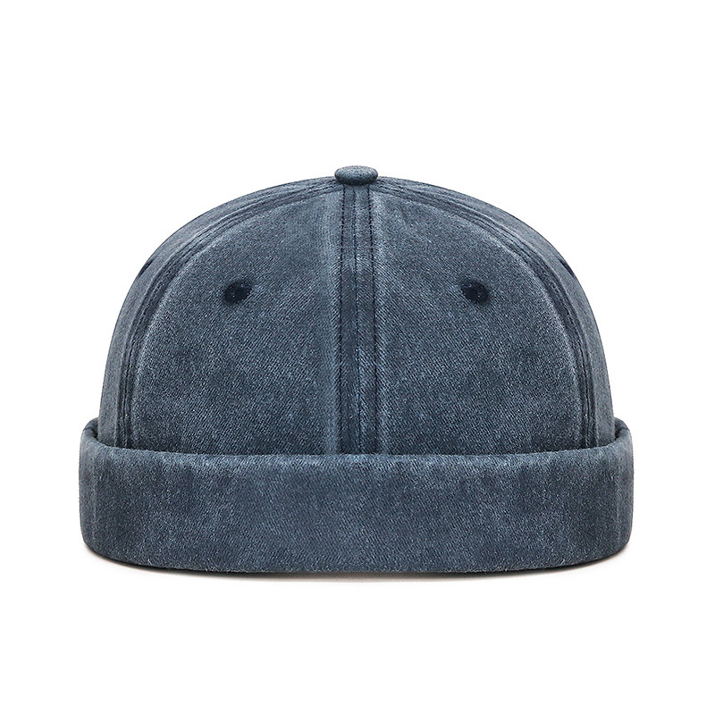 Brimless Hats for Men Womens Skullcap Mens Vintage Docker Beanie Cap Washed Cotton Rolled Cuff Harbour Hat
