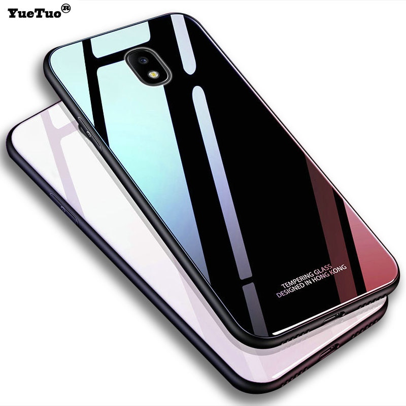 YueTuo glass mirror case for samsung galaxy j3 j5 j7 j330 j530 j730 silicone silicon hard back coque tpu phone cover etui