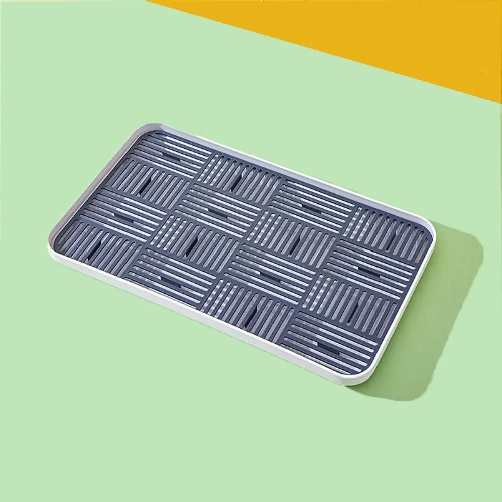 Detachable Tableware Drain Tray Double Layer Grids Dish Drainer Storage Tray Kitchen Accessory Easy Clean Dish Drainer: GRAY