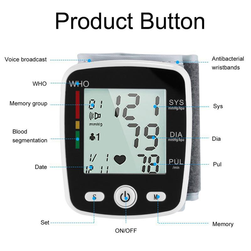 Bloeddrukmeter Grote Pols Bloeddrukmeter Polsslag Heart Beat Monitor Apparaat Apparatuur Tonometer Machine