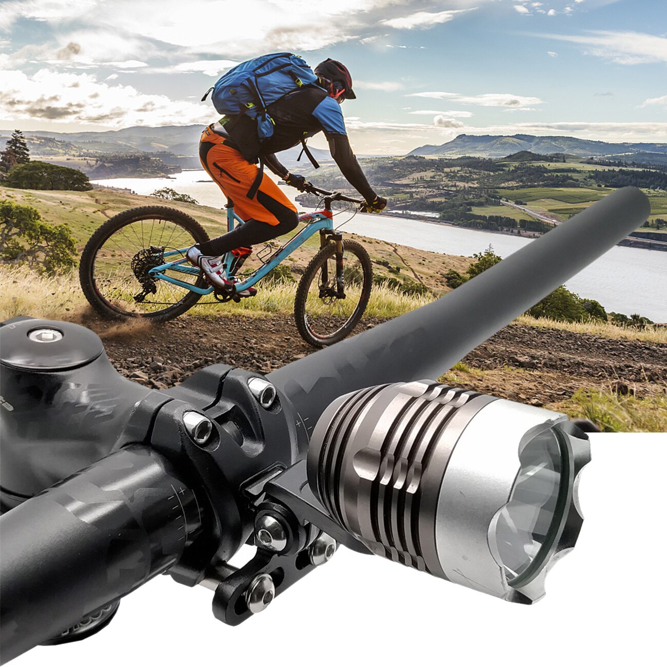 Aluminium Fiets Lamp/Licht Houder Stuur Mount Houder Adapter Voor Sport Camera Light Lamp Rack Digitale Camera 'S Fiets