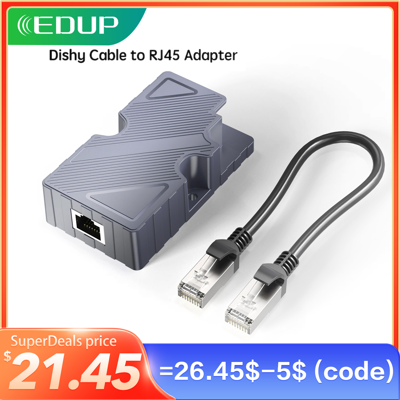 EDUP SK0029 Starlink Dishy Cable Adapter to RJ45 Connect Ethernet Adapter Star Link Dishy V2 to PoE Injector Starlink Kit