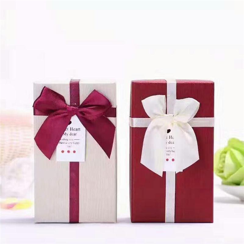 2Pcs Bowknot Box Package Case Rectangle Paper Box