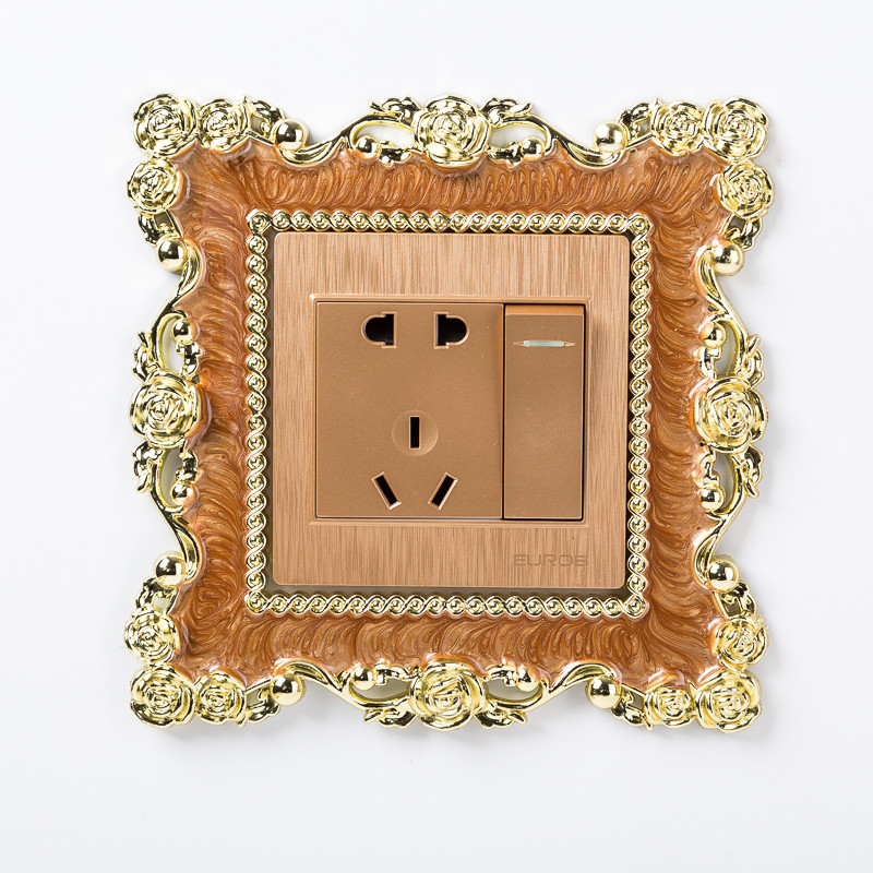 Surface Waterproof Acrylic Removable DIY Protective Square Living Room Home Decor Socket Switch Sticker Wall Light Cover: Coffee