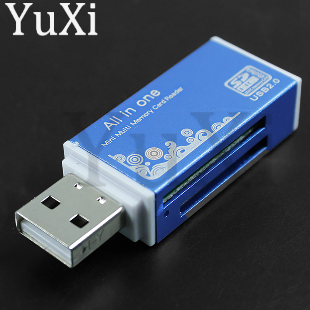 Lector de tarjetas USB 2,0, lector de tarjetas multimemoria todo en 1 para SD TF MS M2, adaptador de tarjeta SDHC, enchufe para ordenador portátil, PC de escritorio, 1 ud.: CRISTAL