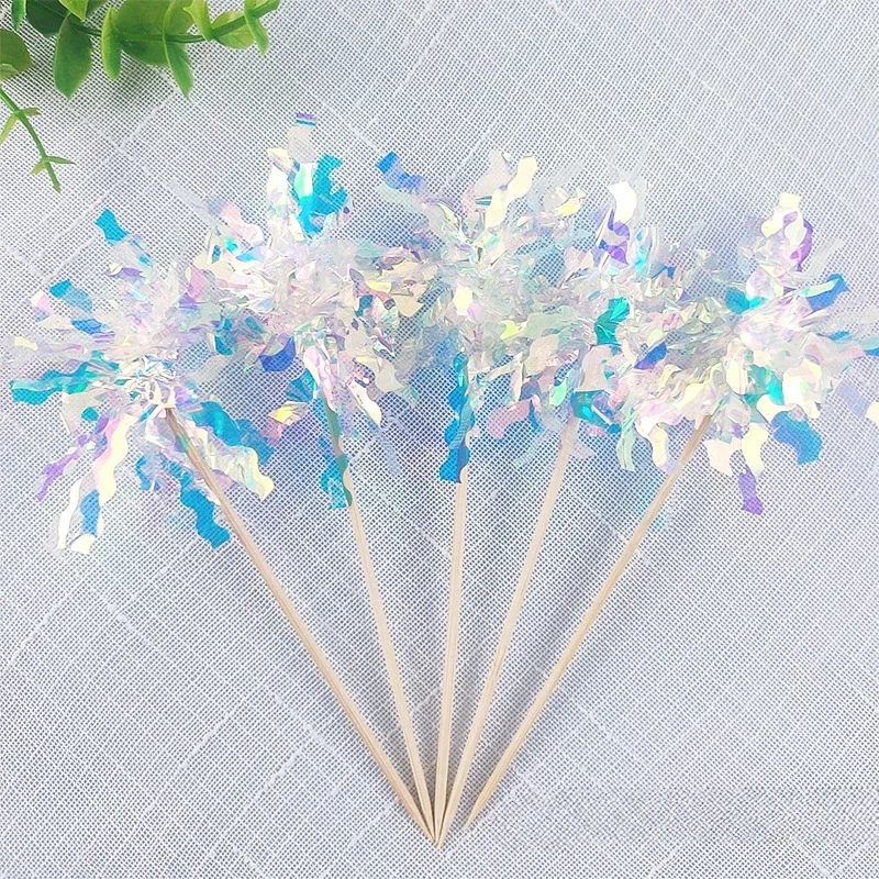 5-50 stk. glitter dusker kaketopper snøfnugg ballform cupcake toppers til jul bursdagsfest babyshower kakedekor: Xl / Dyp safir