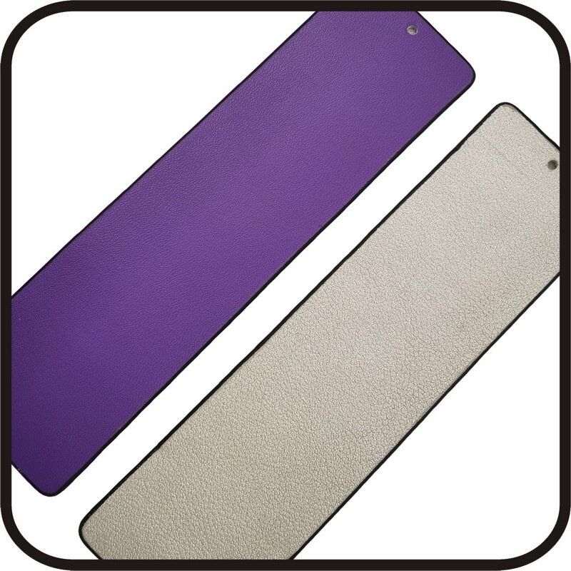 Pulsera de cuero con geométrico para mujer, brazalete de piel con de pirámide de Egipto de 40mm, con colores reversibles, de Francia: purple beige leather