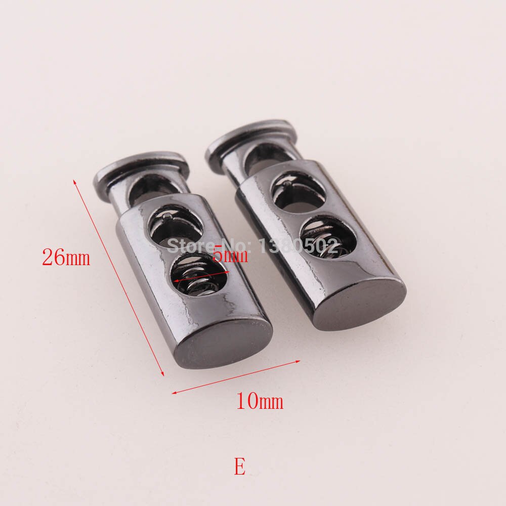10pcs Gunmetal alloy Cord Locks Toggles Drawstrings Elastic Cord End Adjuster Stopper for Clothes Garment bag accessories: E