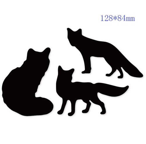 Renard, chat, grenouille, loup élément Animal métal coupe Dies Scrapbooking pour la fabrication de cartes bricolage gaufrage pochoir coupes artisanat Die: Jaune clair