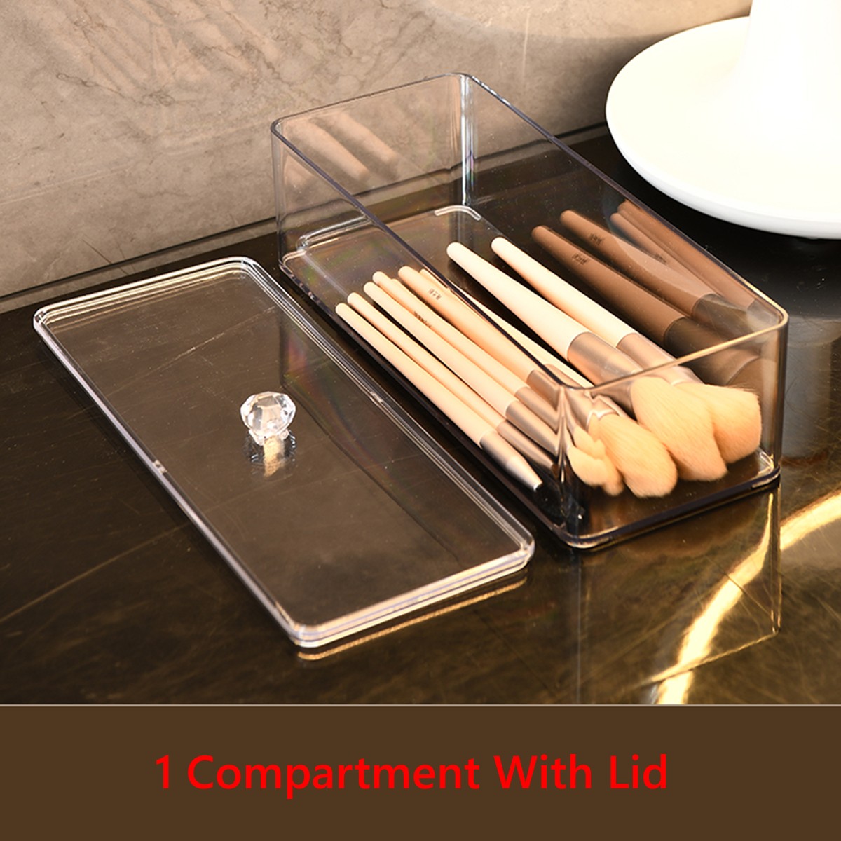 Clear Acrylic Makeup Layered Storage Box Dressing Table Cosmetic Lipstick Organizer Boxes Desktop Drawer Divider Storage