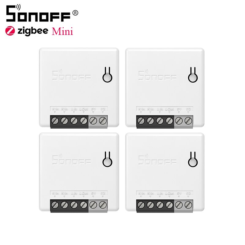 1/10 stück itead sonoff zbmini zigbee 3.0 schalter 10a timer smart home steuerung per ewelink app ein/aus, kompatibel mit alexa und google home: 4 stck.
