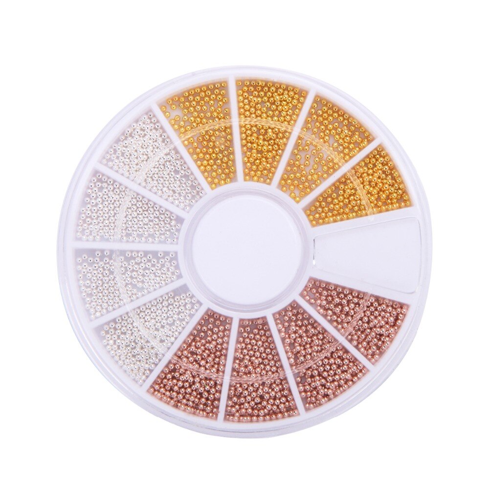 Monja-cuentas de cristal de Caviar para manicura, accesorios de decoración de uñas en 3D, 12 colores caramelo, 0,8mm