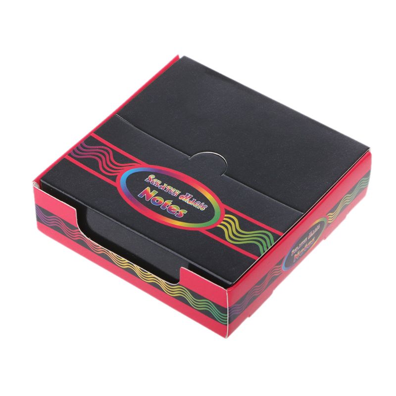 100PCS Rainbow Scratch Art Mini Notes With Wooden Stylus Scraping Drawing Toys Arts And Crafts For Girls Dec17: 7HH901103-A