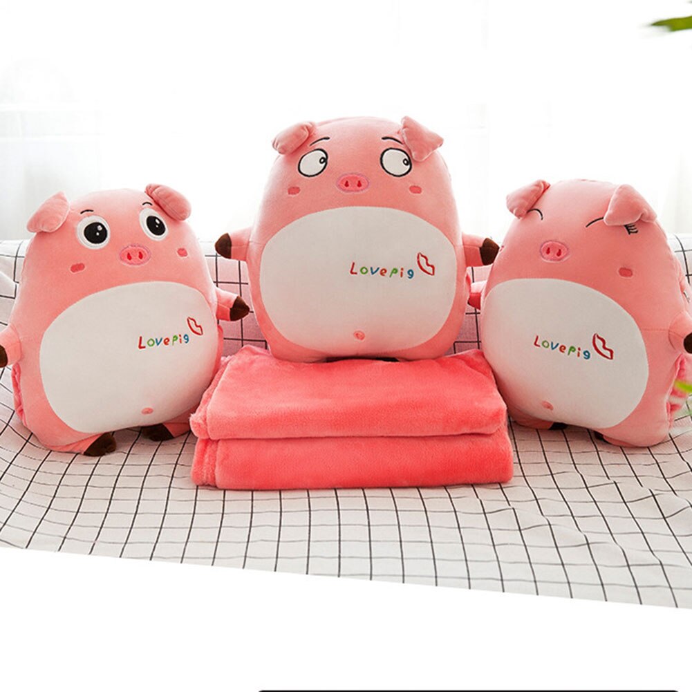 Multi-Funzione Sveglia porcellino Peluche Cuscino Scaldino Della Mano con aria Condizionata Coperta DC112