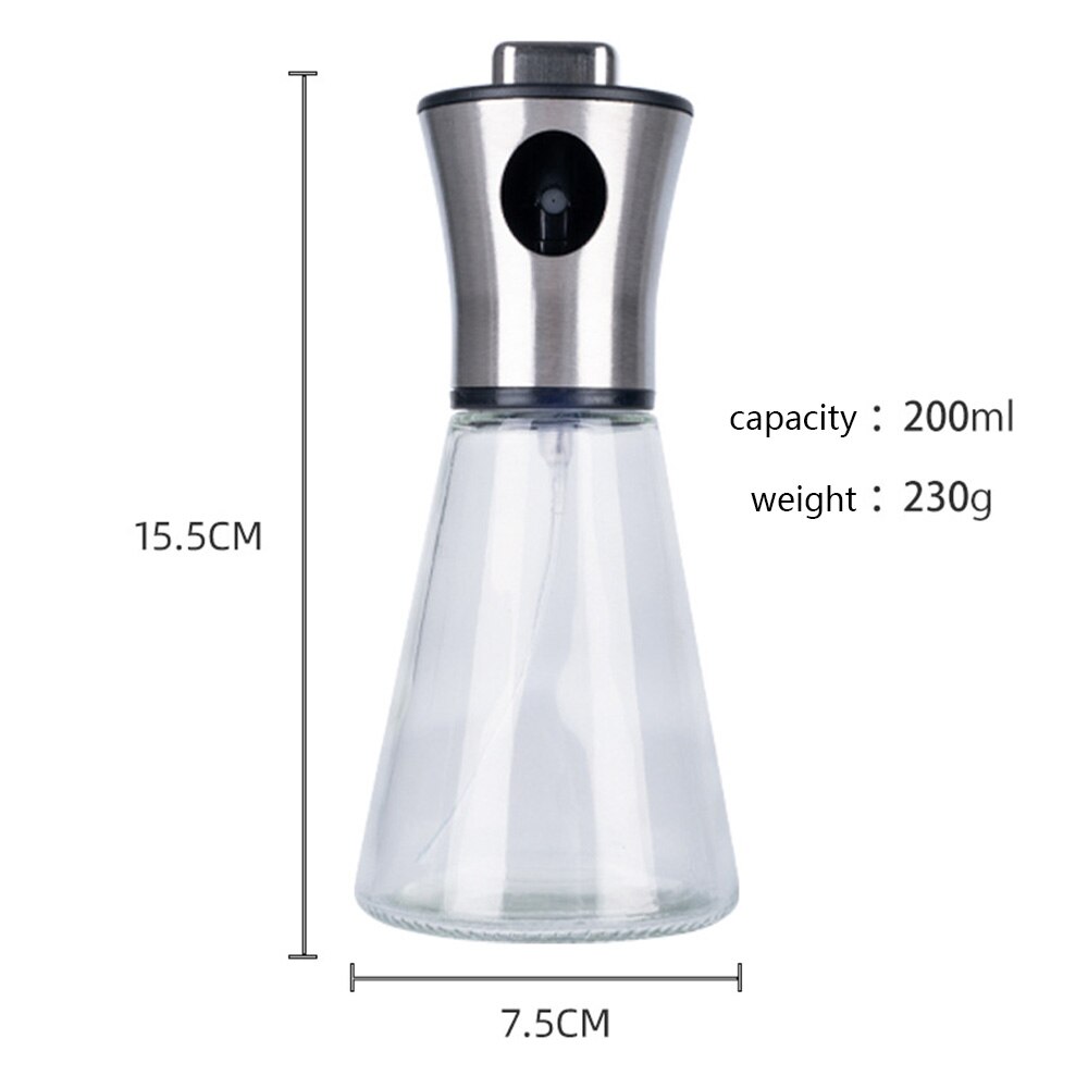 304 Stainless Steel Oil Sprayer 200ml Refillable Olive Oil Dispenser Bottle Sprayer For BBQ Grilling Roasting