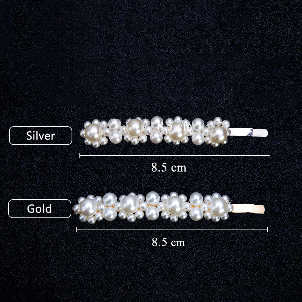 3/4pcs Trendy Pearl Hair Clips For Women Handmade Geometric Hair Barrette Triangle Square Hairpins Snap Hair Styling Accessories: 11