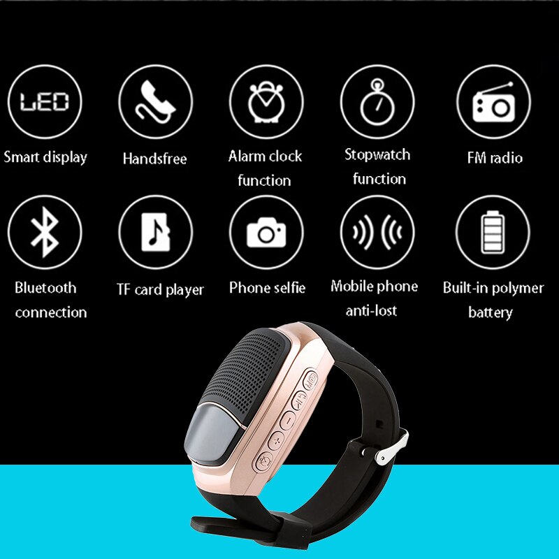 B90 Bluetooth Lautsprecher Uhr, Multifunktionale Tragbare Clever Armbinde